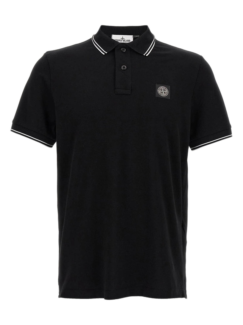 Slim fit polo shirt with Compass patch