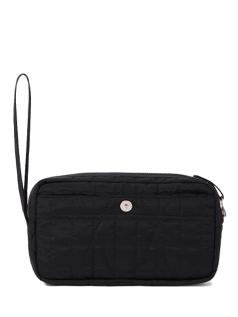 Wrist pouch with inner compartments and zip