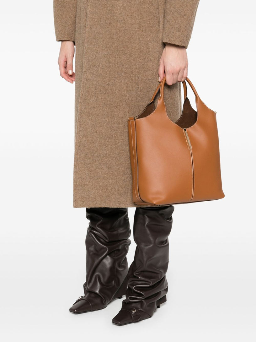 Small Leather Tote Shopping Bag