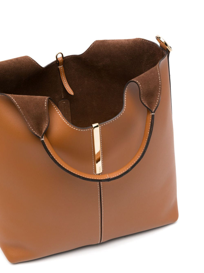 Small Leather Tote Shopping Bag