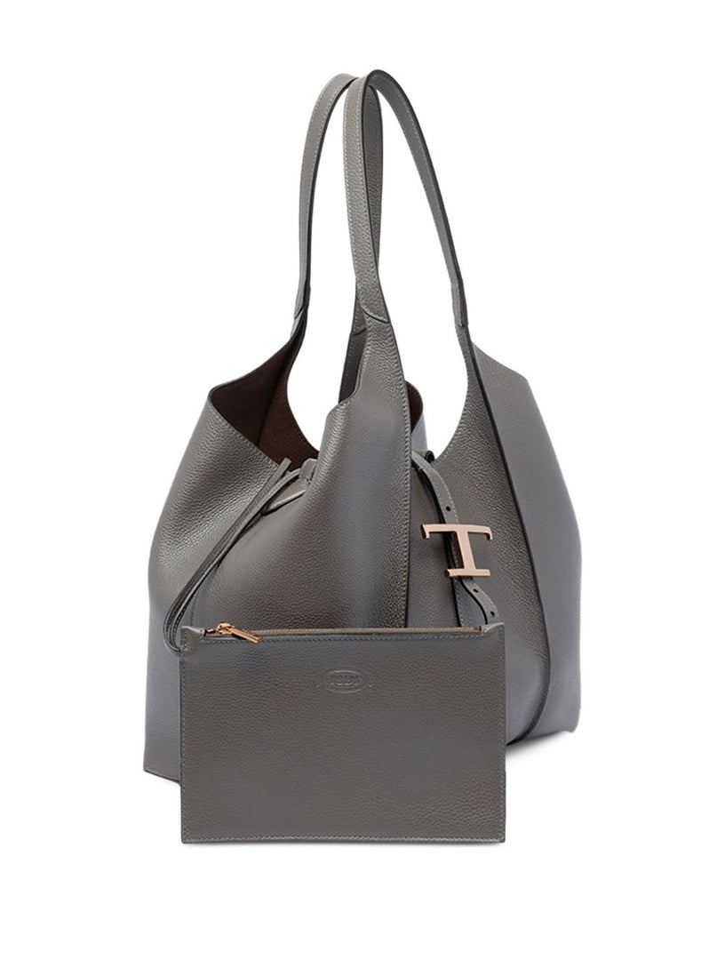 T Timeless Small Leather Shopping Bag