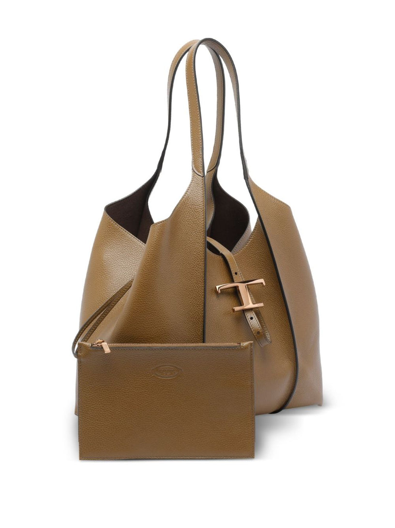 T Timeless Small Leather Shopping Bag