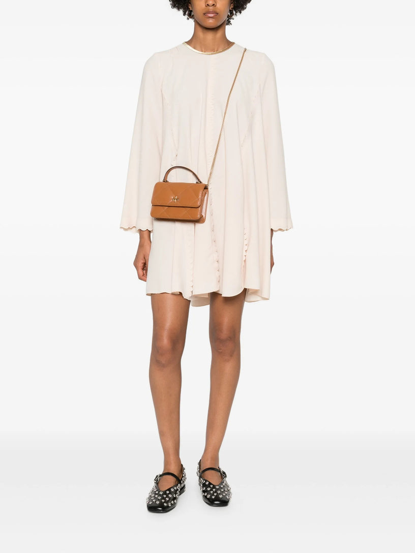 Mini Kira diamond quilt top-handle chain wallet