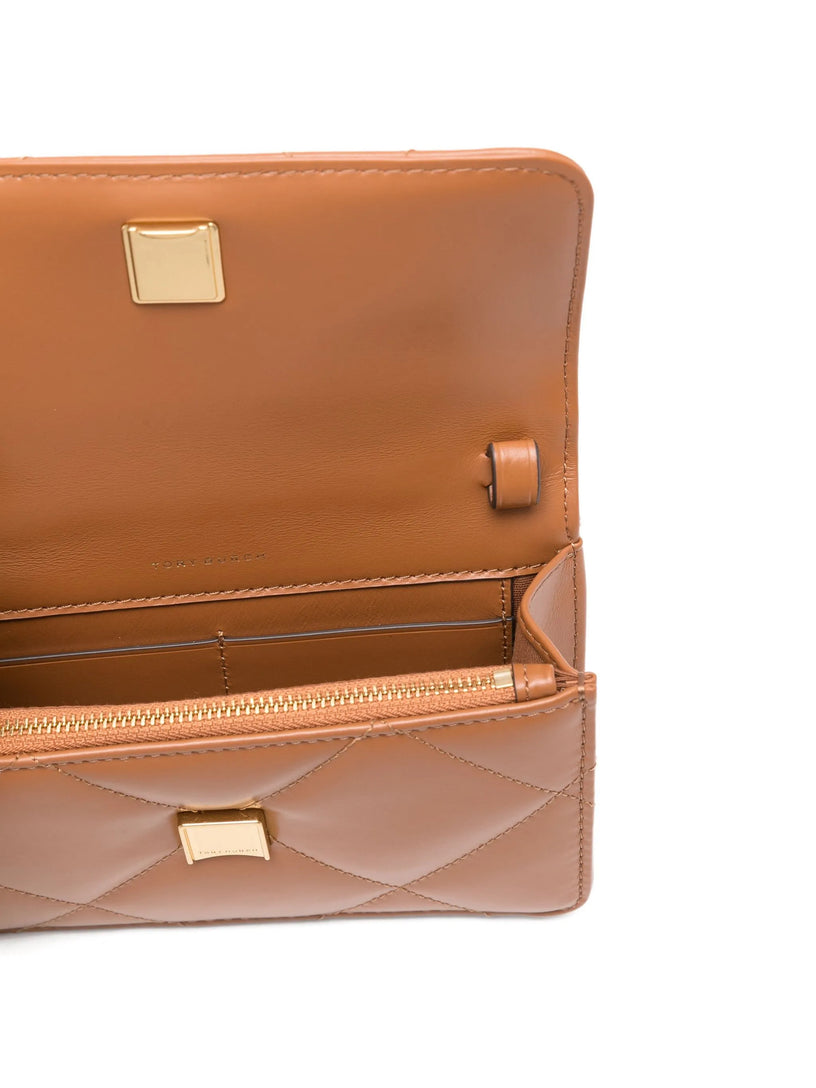 Mini Kira diamond quilt top-handle chain wallet