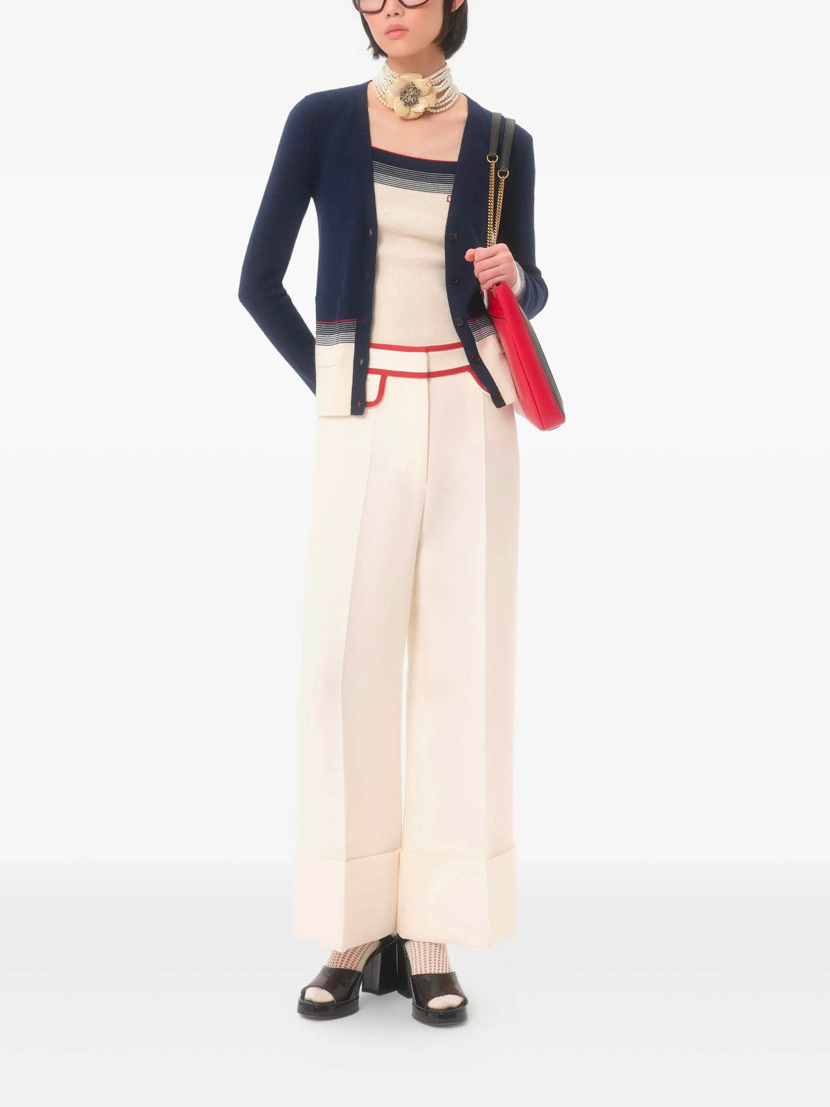 Trousers with V Gold