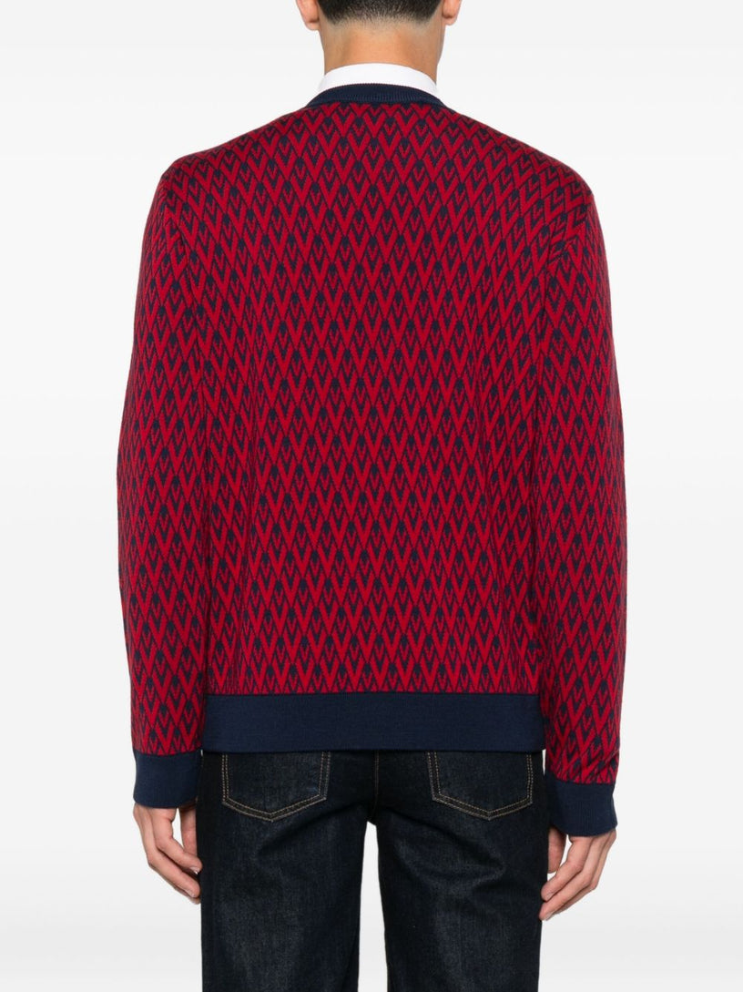 Jumper With Toute La V Jacquard Pattern