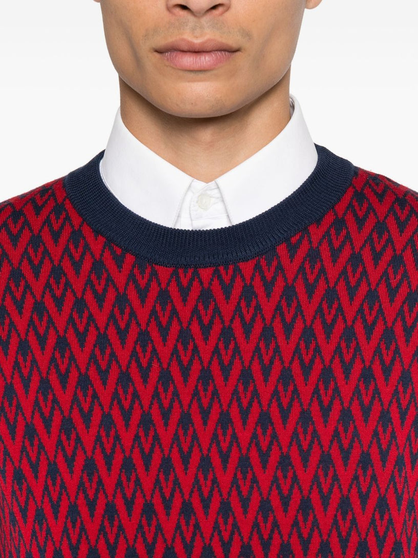 Jumper With Toute La V Jacquard Pattern