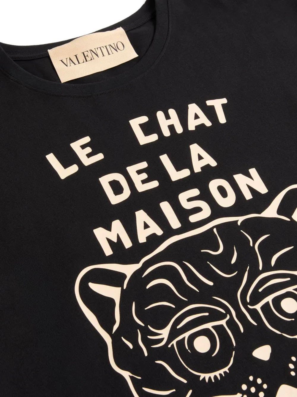 Tシャツ・カットソー VALENTINO FW25 T-shirts (7V3MG16PB32 BR3) Chat de la Maison T-shirt Valentino Garavani Nero | Grifo210