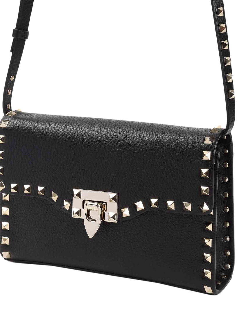 Rockstud Small Shoulder Bag in Grained Calfskin