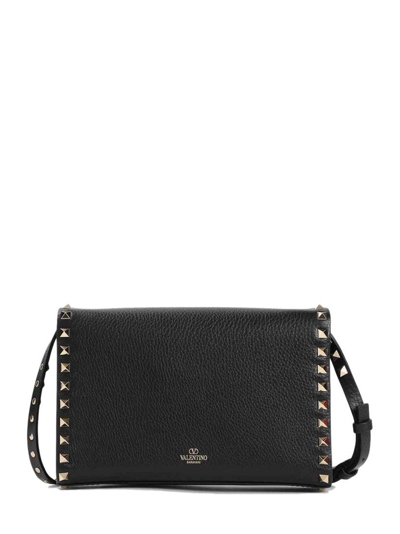 Rockstud Small Shoulder Bag in Grained Calfskin