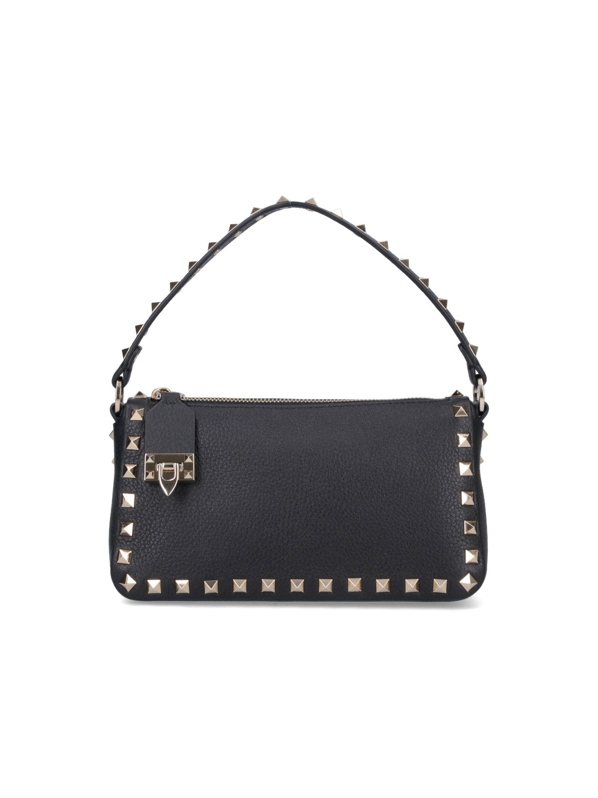 Rockstud Small Shoulder Bag in Grained Calfskin