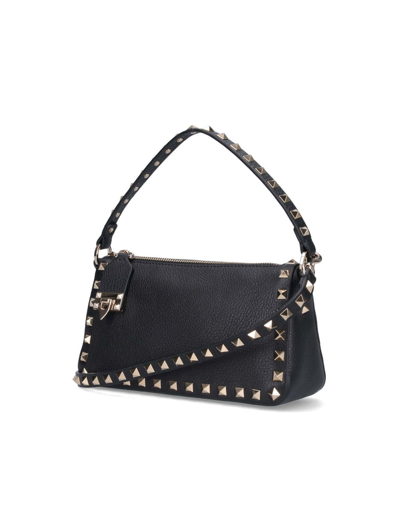 Rockstud Small Shoulder Bag in Grained Calfskin