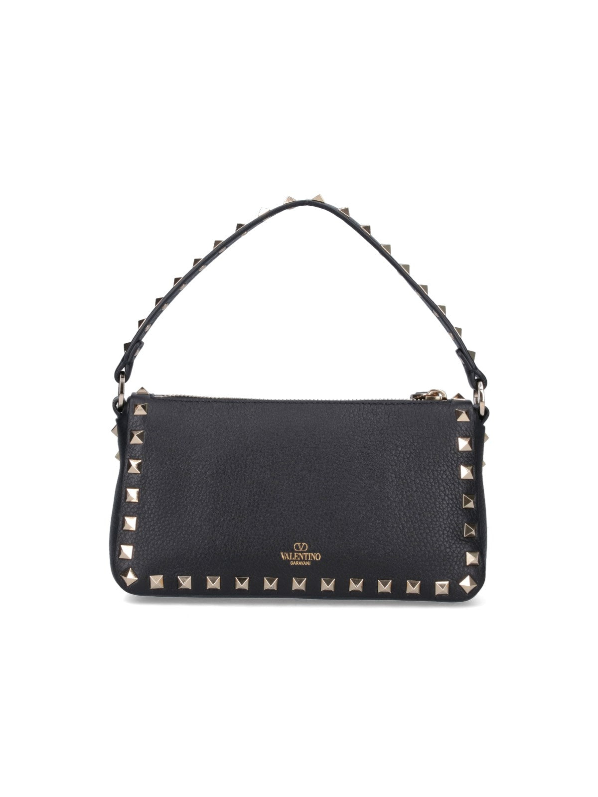 Rockstud Small Shoulder Bag in Grained Calfskin