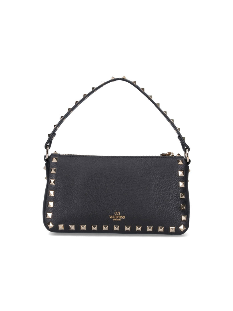 Rockstud Small Shoulder Bag in Grained Calfskin