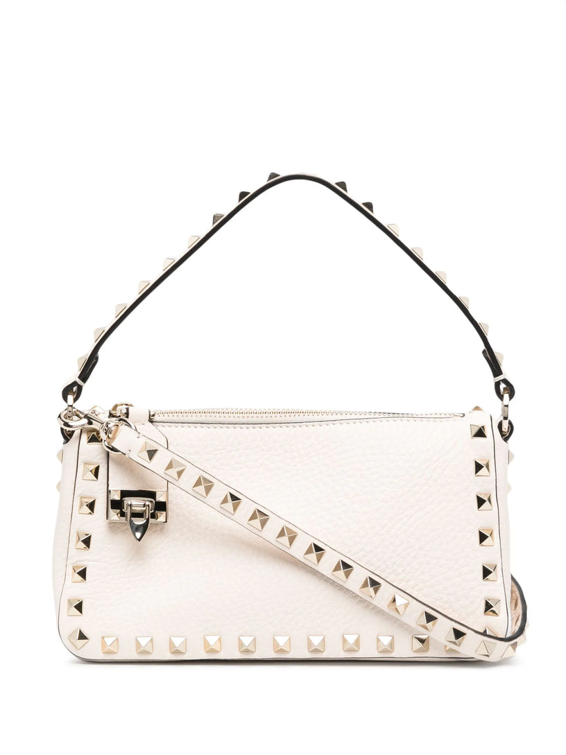 Rockstud Small Shoulder Bag in Grained Calfskin