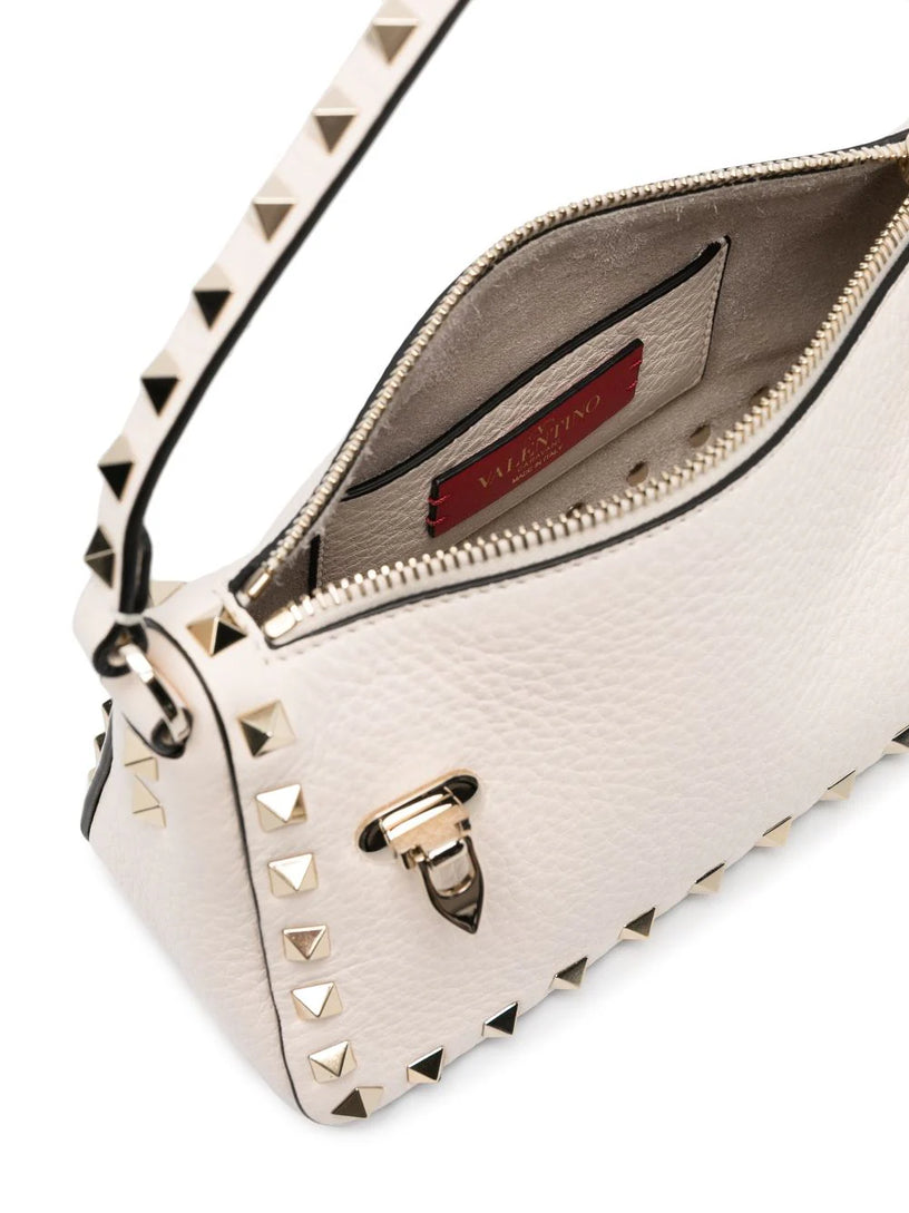 Rockstud Small Shoulder Bag in Grained Calfskin