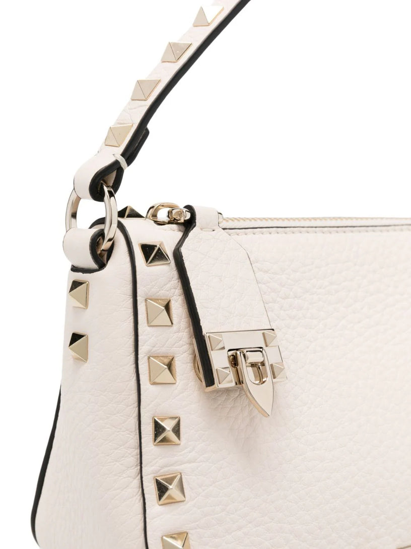 Rockstud Small Shoulder Bag in Grained Calfskin