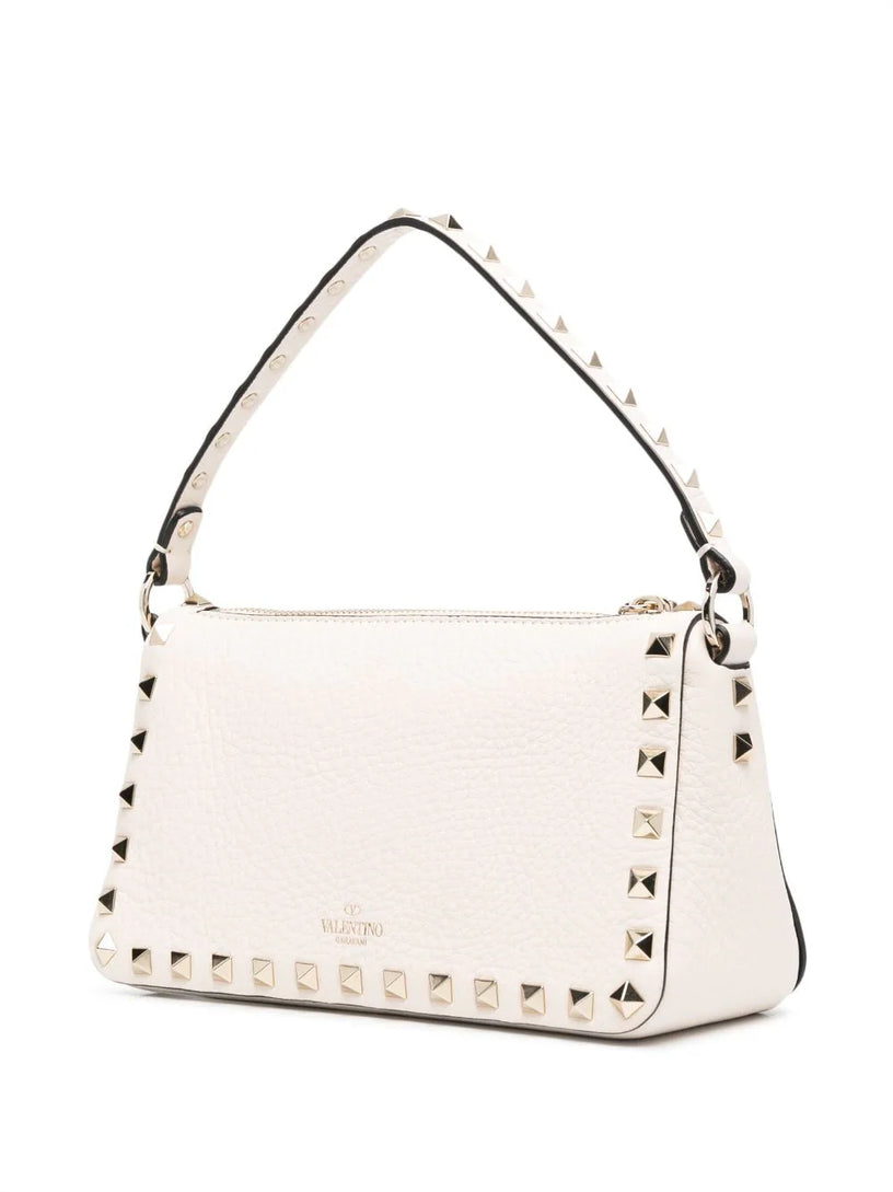 Rockstud Small Shoulder Bag in Grained Calfskin