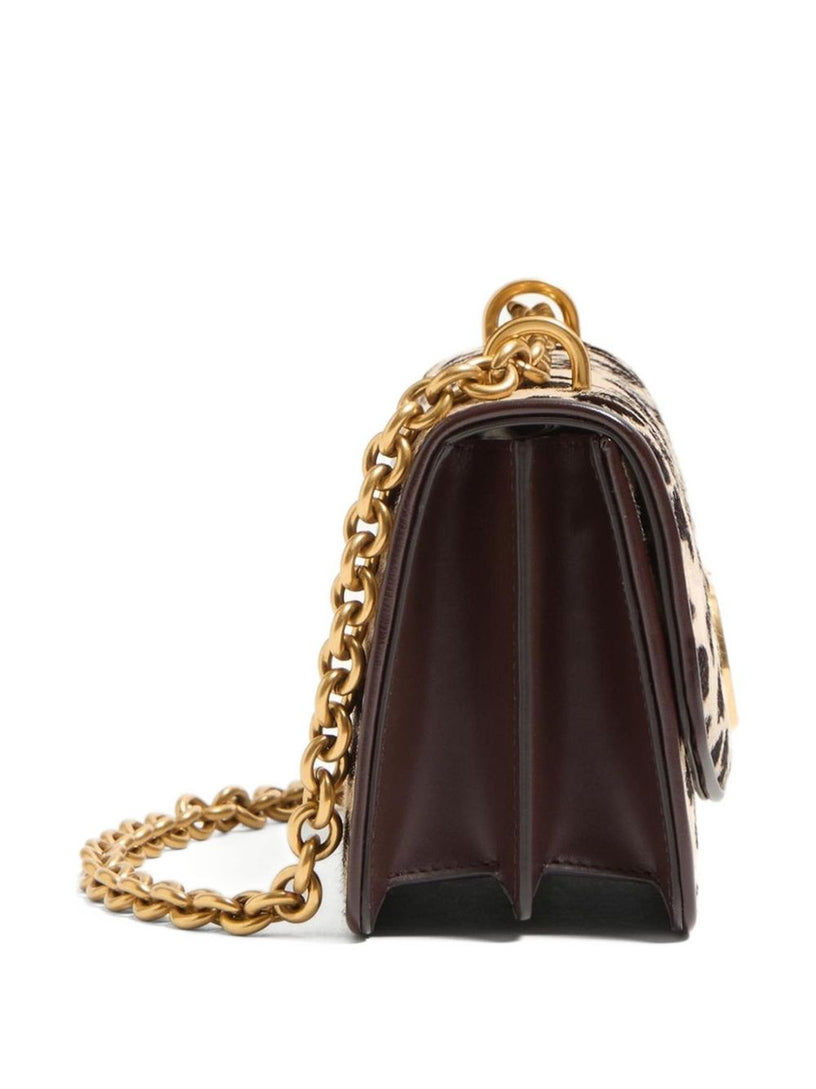 Small shoulder bag in pony-effect calfskin