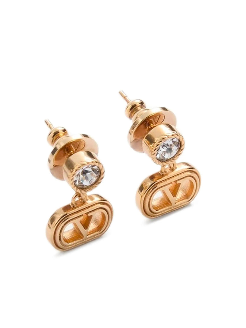 Oval Earrings in Metal and Swarovski® Crystals