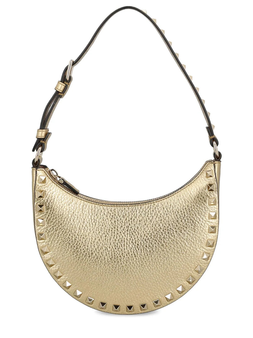 Mini Rockstud Leather Hobo Bag