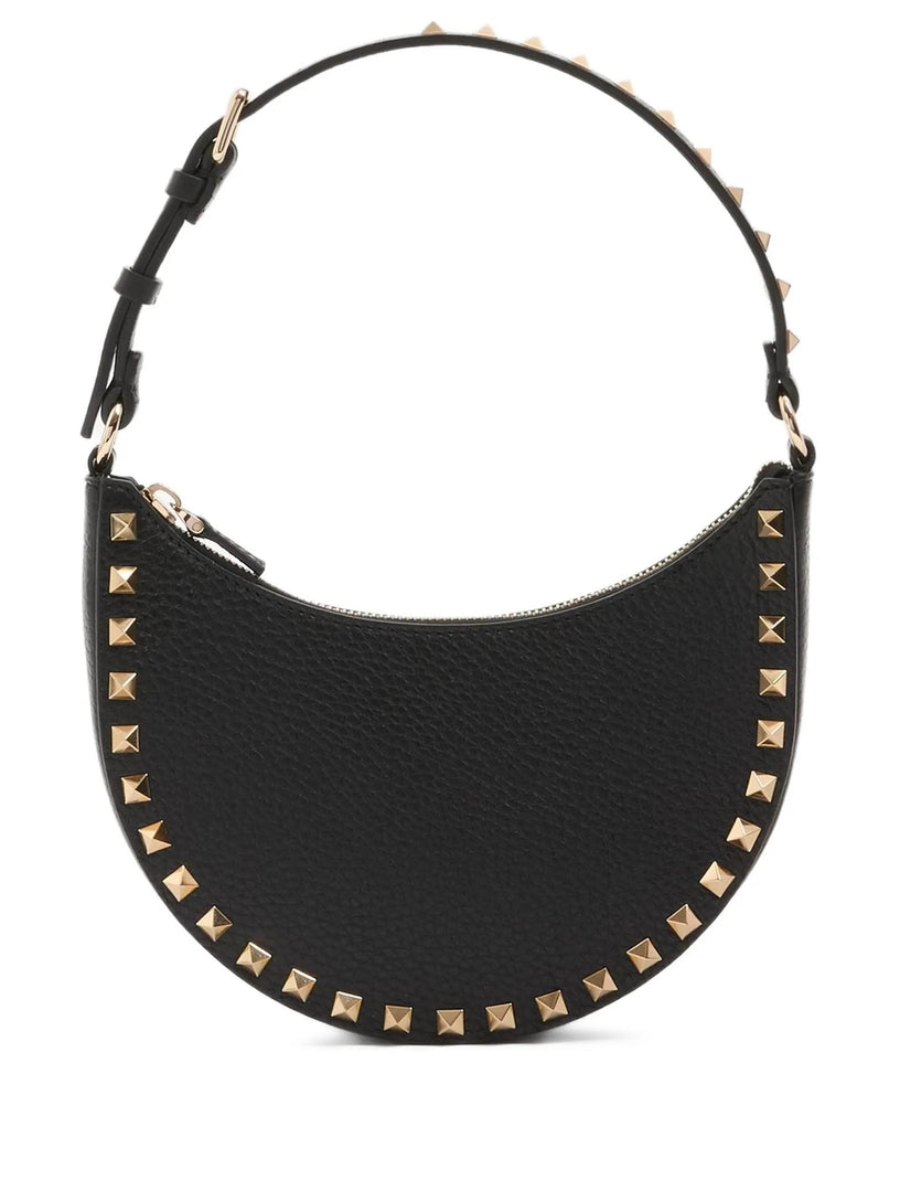 Mini Rockstud hobo bag in grained leather