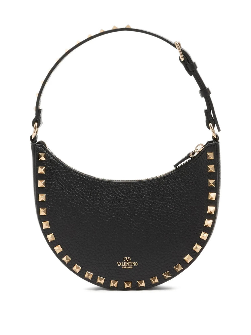 Mini Rockstud hobo bag in grained leather