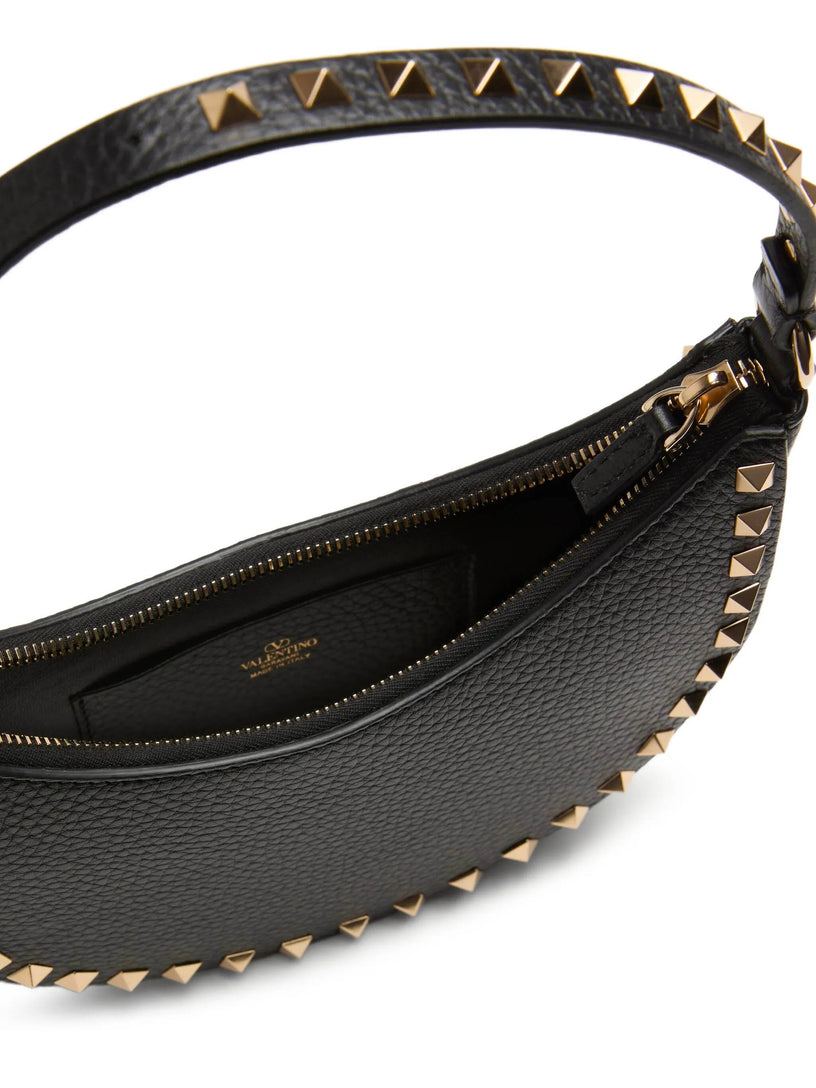 Mini Rockstud hobo bag in grained leather