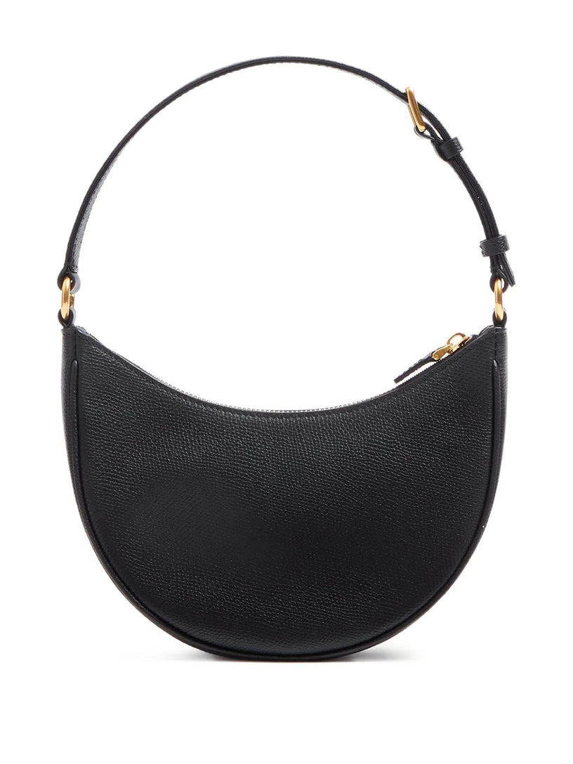 Mini hobo bag Vlogo signature in grained calf leather