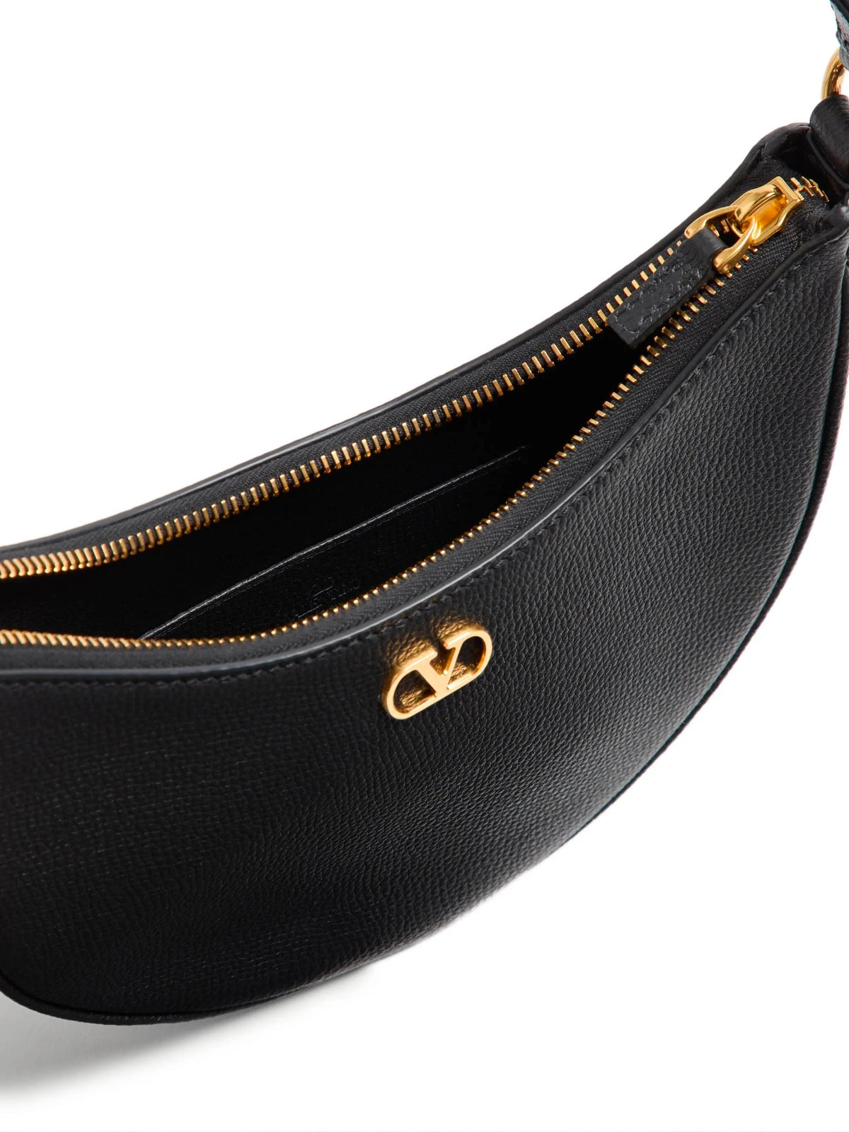 Mini hobo bag Vlogo signature in grained calf leather