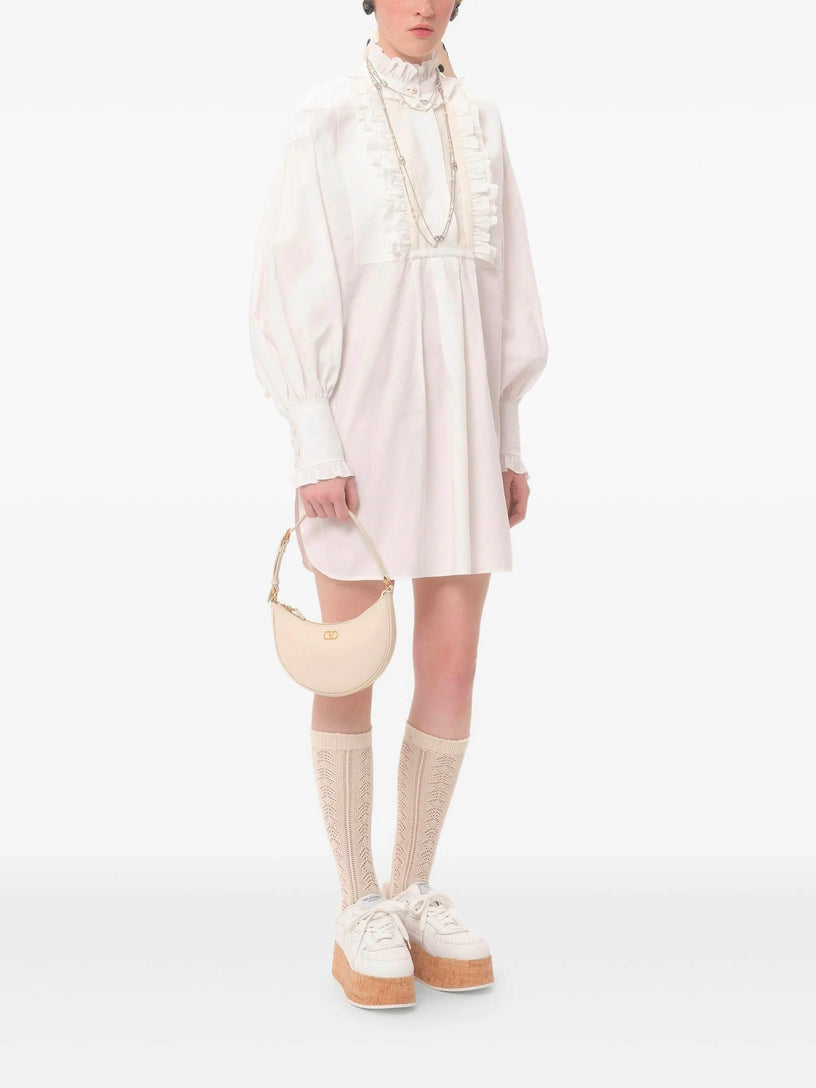 Mini hobo bag Vlogo signature in grained calf leather