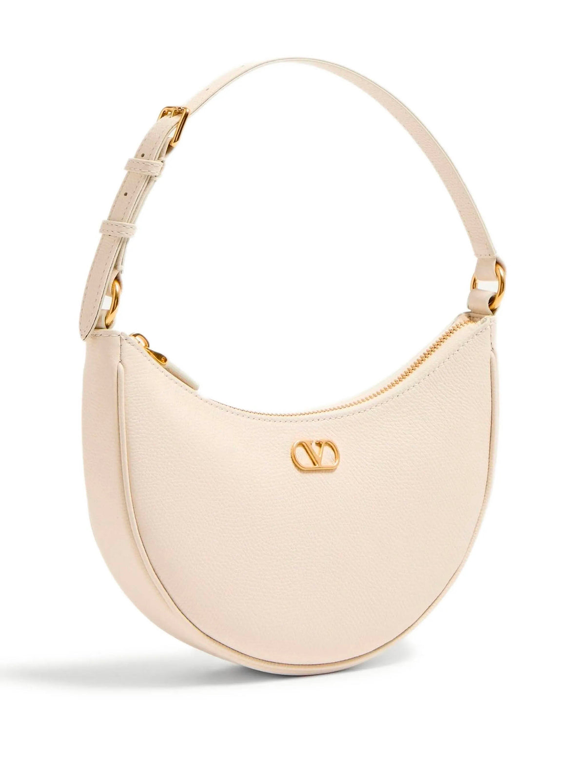 Mini hobo bag Vlogo signature in grained calf leather