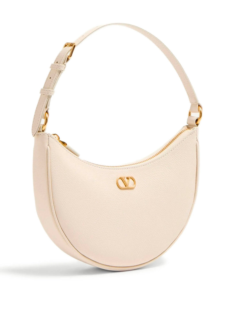 Mini hobo bag Vlogo signature in grained calf leather