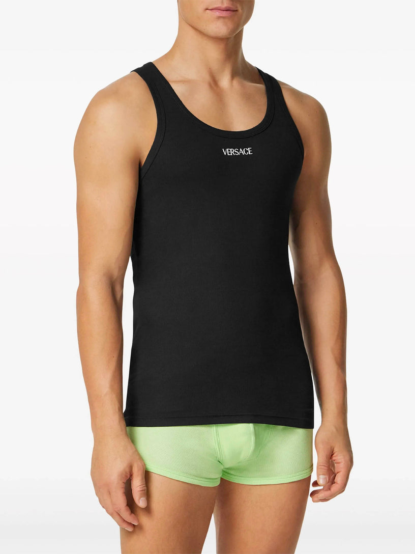 Logo ribbed tank top