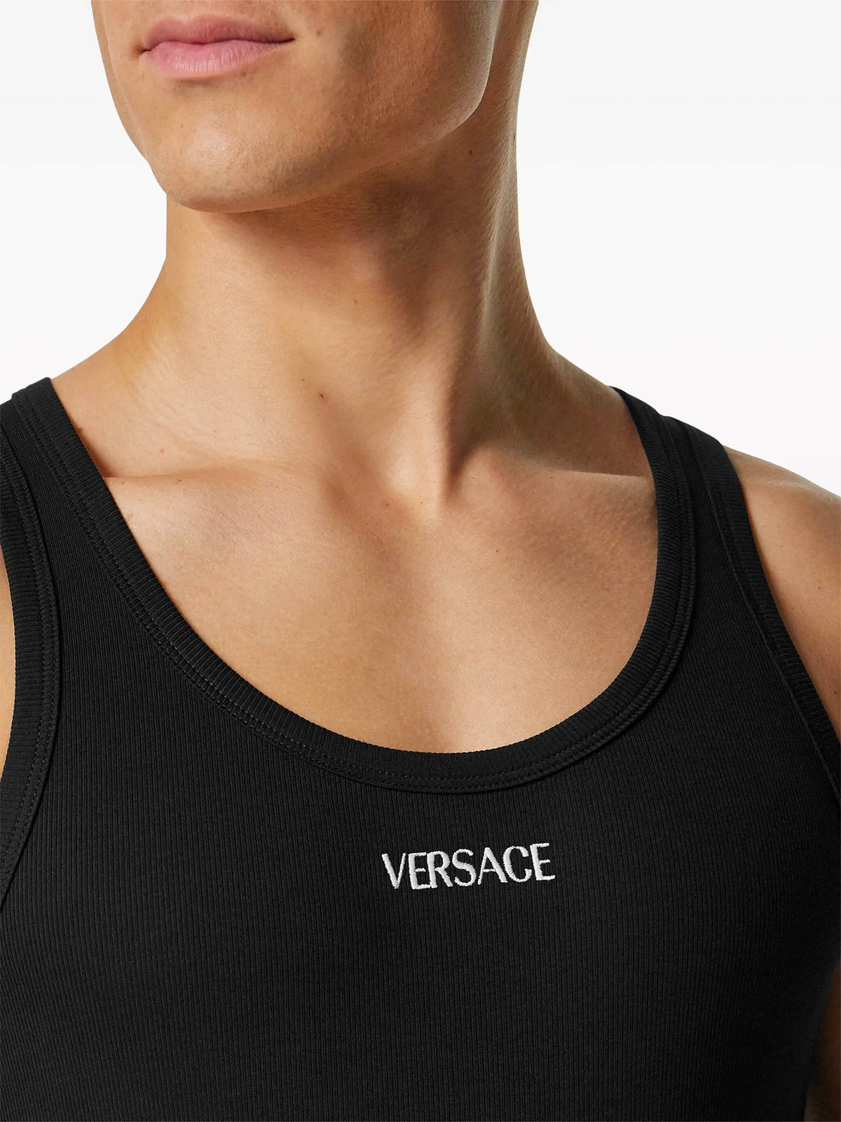 Logo ribbed tank top