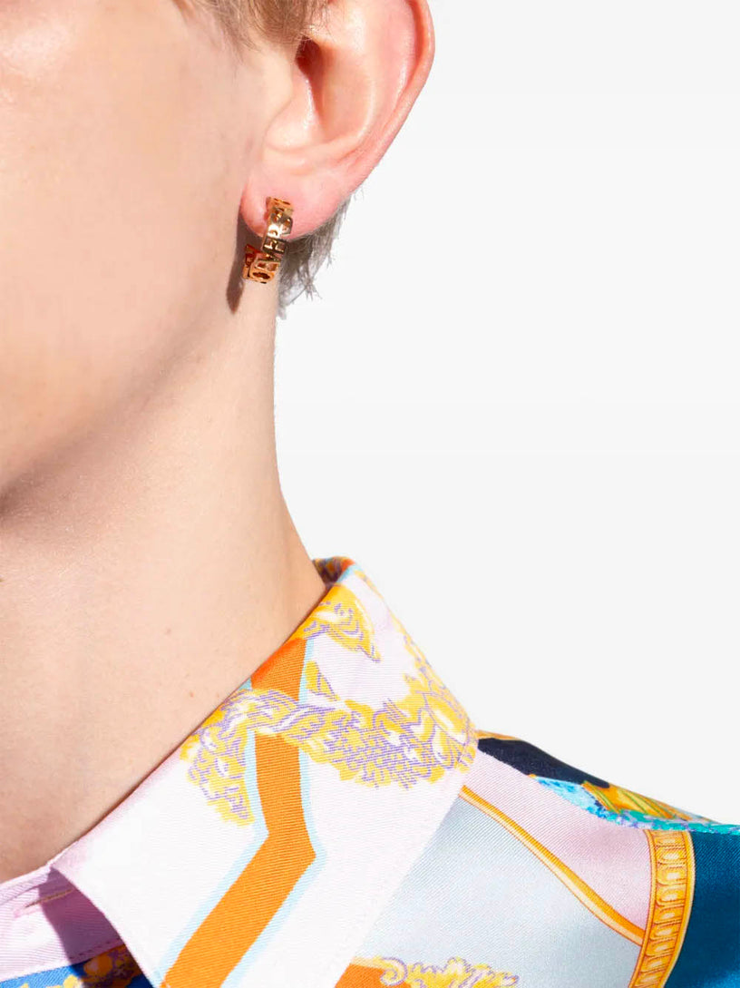 Versace Logo Hoop Earrings