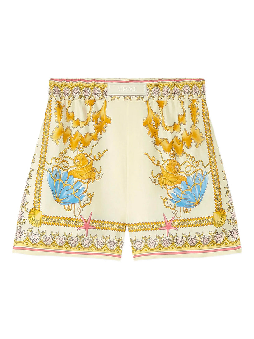 Underwater Baroque Silk Shorts