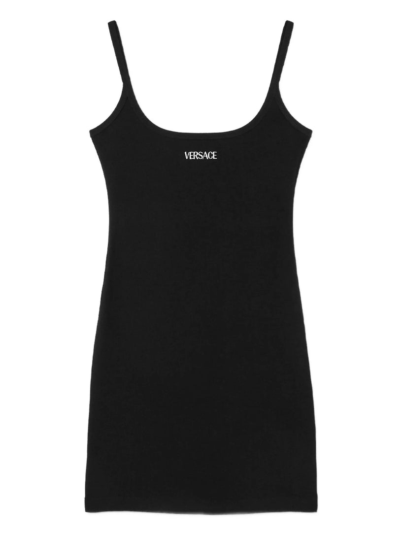 Logo Ribbed Fitted Mini Dress