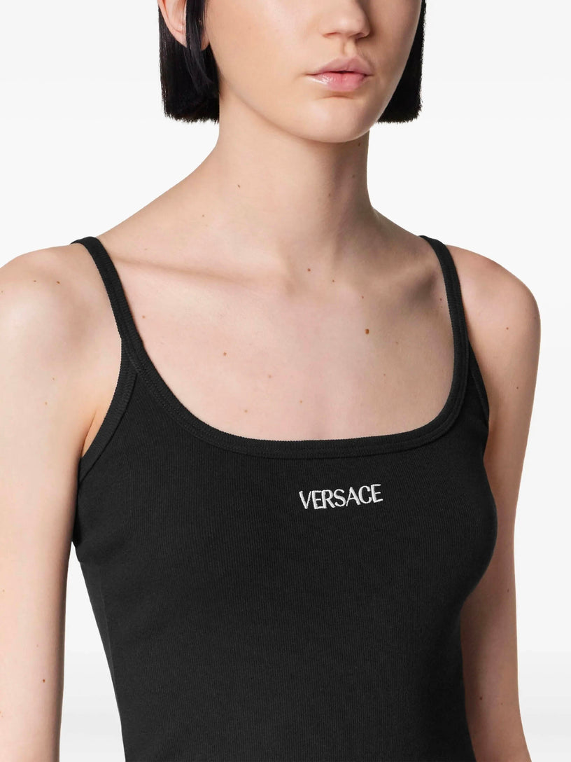 Logo Ribbed Fitted Mini Dress