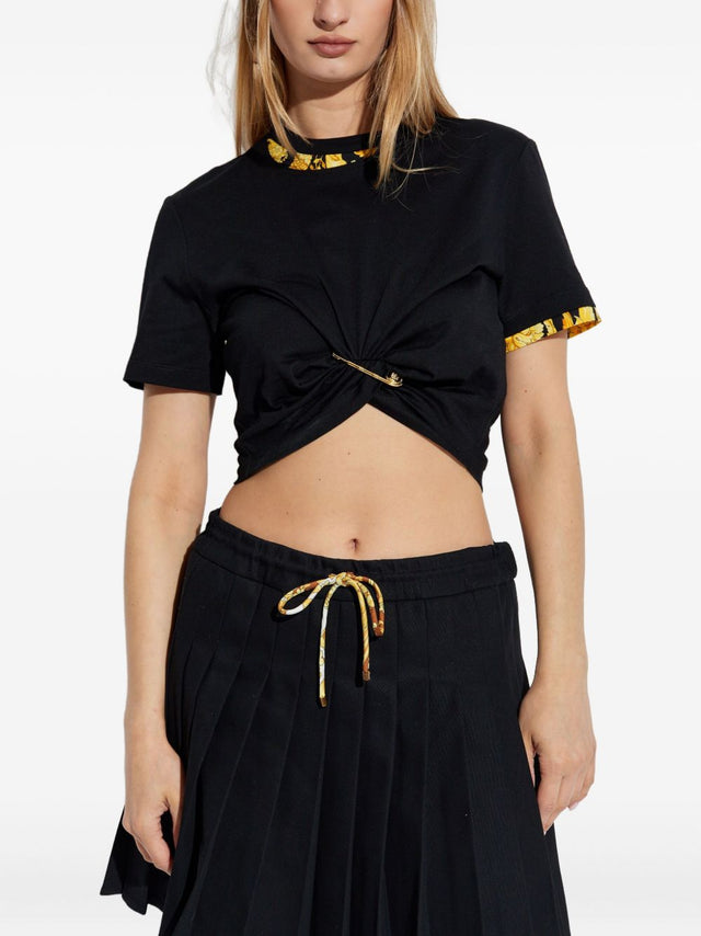 Barocco Safety Pin Crop T-Shirt
