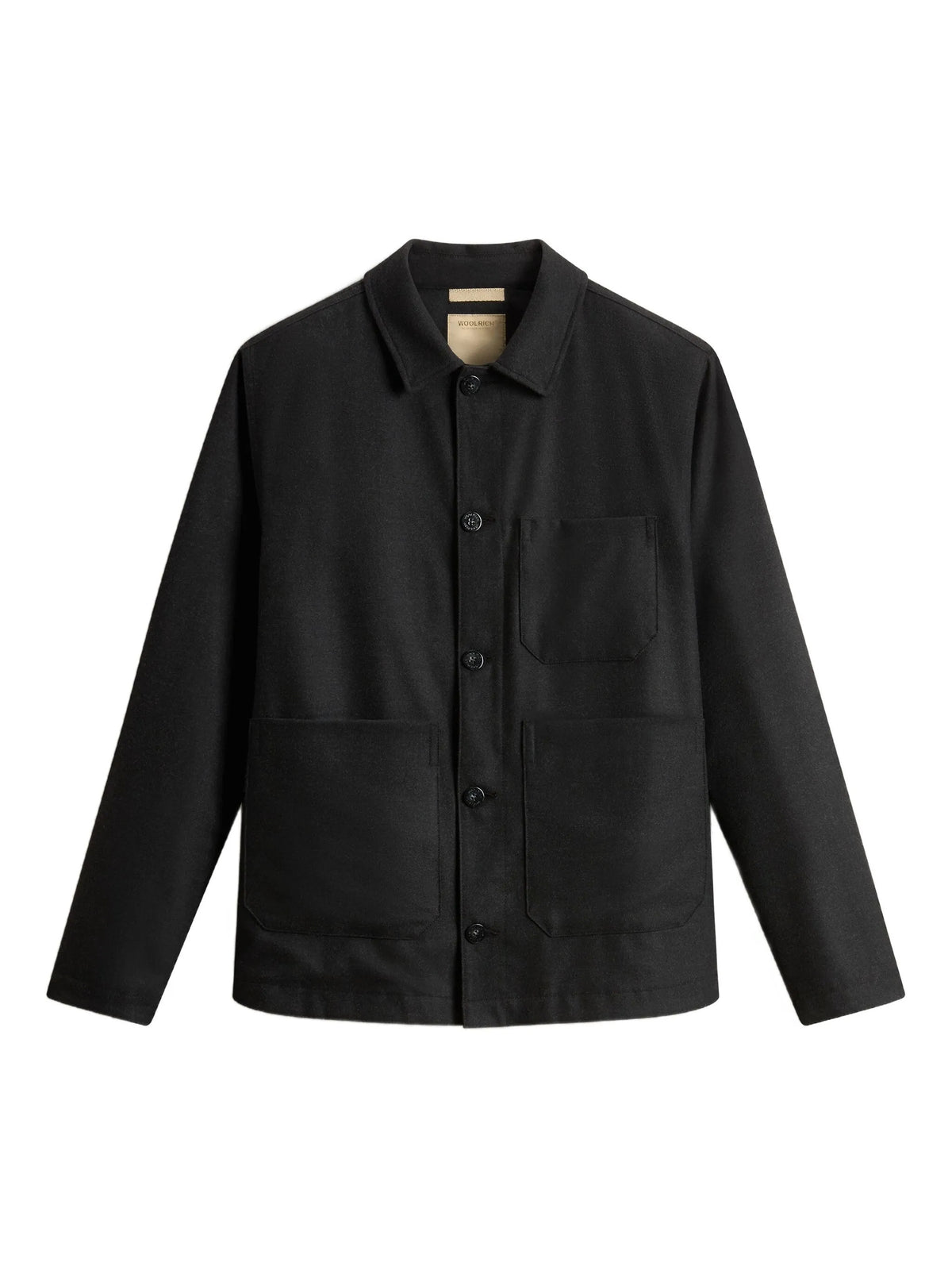 Wool blend flannel shirt jacket