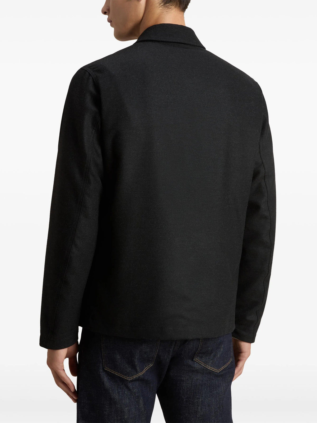 Wool blend flannel shirt jacket