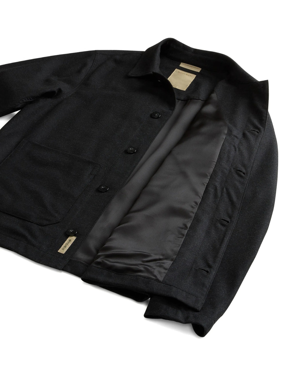 Wool blend flannel shirt jacket