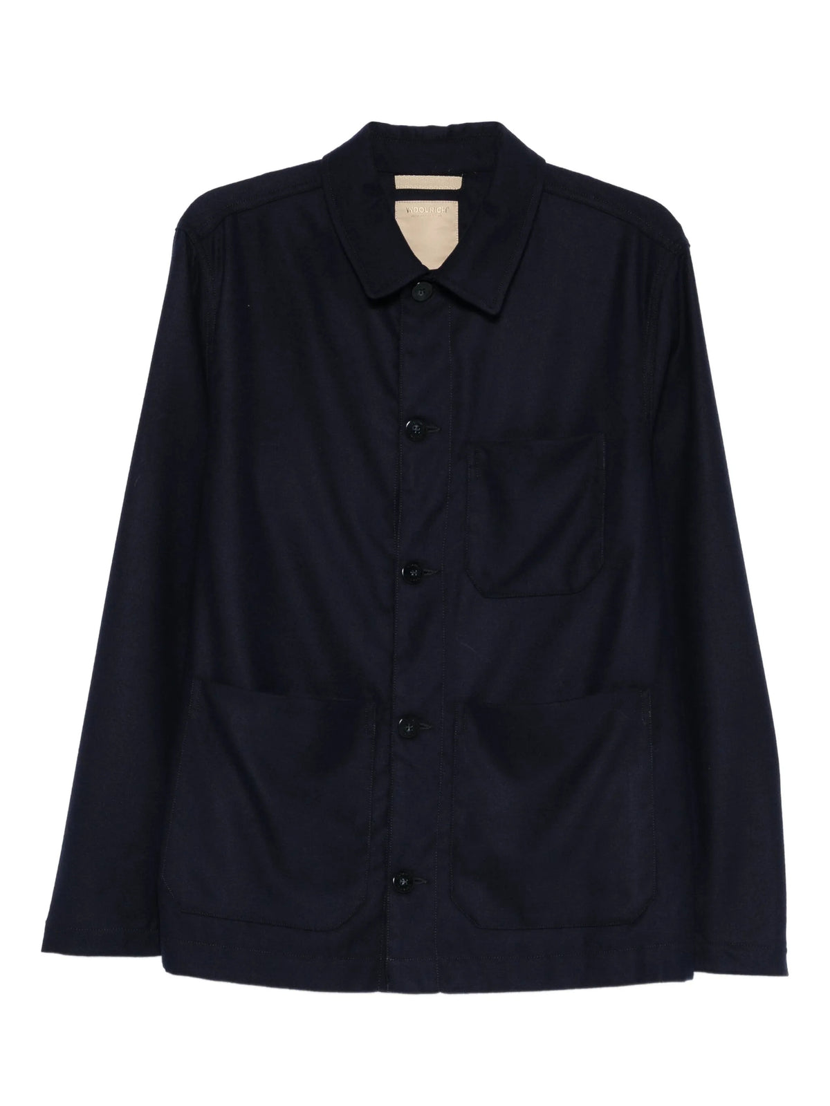 Wool blend flannel shirt jacket