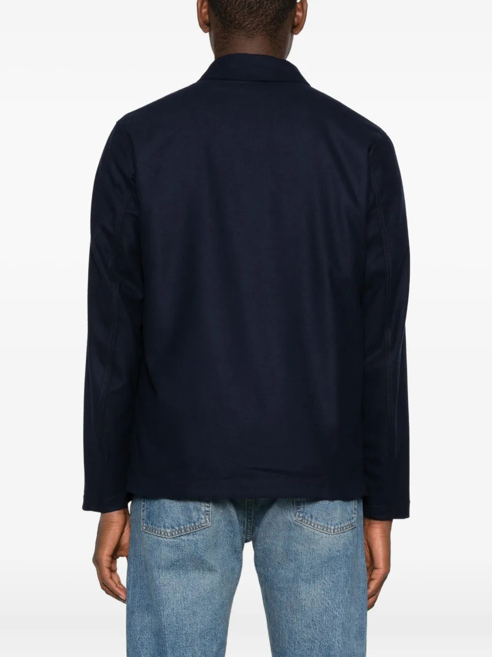 Wool blend flannel shirt jacket