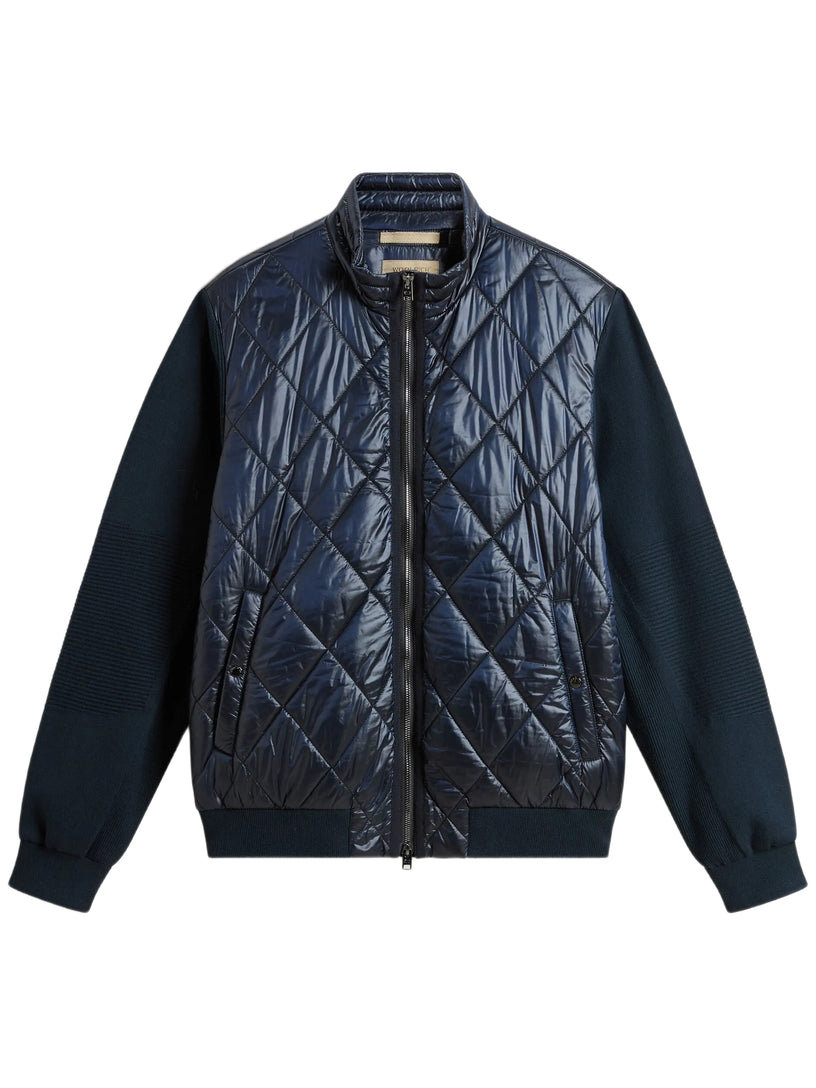 Yarn nylon quilted hybrid jacket