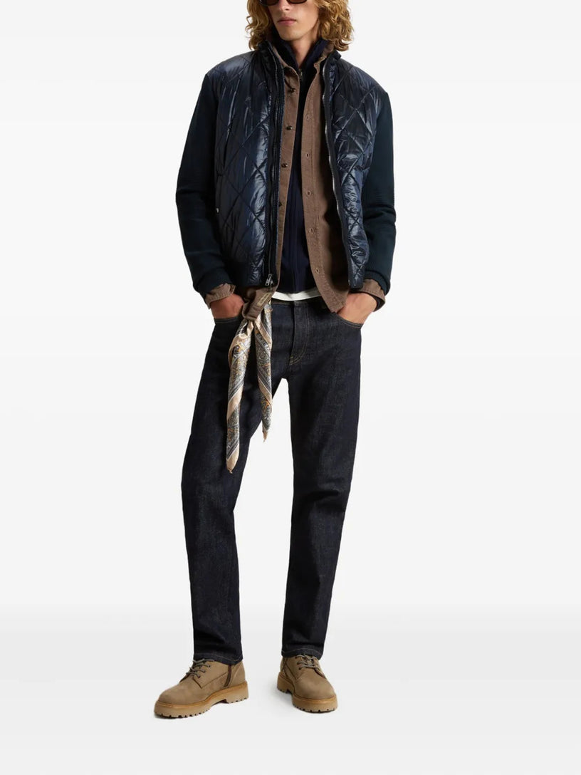 Yarn nylon quilted hybrid jacket