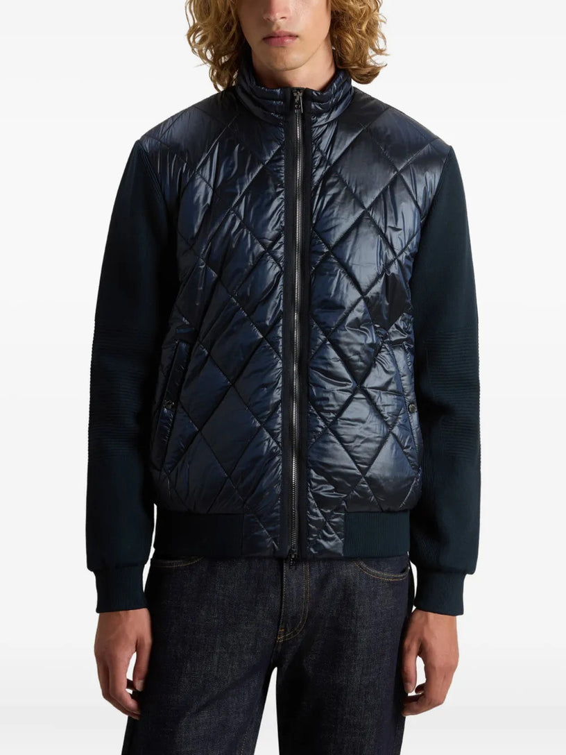Yarn nylon quilted hybrid jacket
