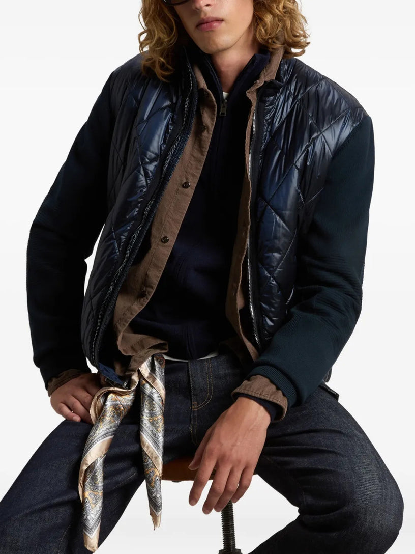 Yarn nylon quilted hybrid jacket