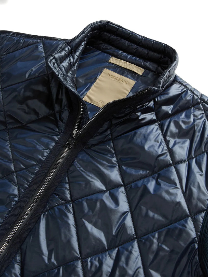Yarn nylon quilted hybrid jacket